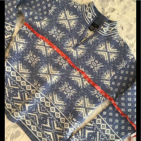 Diane & White Blue/White Lambs Wool/ Rabbit Ski Sweater L - Picture 7 of 7